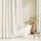 Dynamene Cream Boho Fabric Shower Curtain Tufted Chevron Striped Tassel Textured Shower Curtain for Bathroom Farmhouse Elegant Waterproof Minimalist Cloth Shower Curtain Set 12 Hook 72x72
