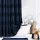Dynamene Navy Blue Fabric Shower Curtain Tufted Chenille Striped Textured Cloth Shower Curtains for Bathroom Boho Farmhouse Shabby Chic Waterproof Shower Curtain Set with Hook Wrinkle Free 72x72