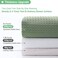 Dynamene Extra Wide Shower Curtain 84 Inch Wide Waffle Weave Weighted Thick Cloth Bathroom Shower Curtain Neutral Heavy Duty Hotel Bath Curtain Set with 14 Plastic Hooks 84x72 Sage Green