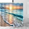 LYFANS Bathroom Uses Beach Sunset 3D Shower Curtains Luxurious Bathtub Standard Shower Curtain Waterproof and Bright Fabric Shower Curtains 59x72 inches