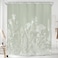 Riyidecor Sage Green Floral Wildflower Shower Curtain for Bathroom Decor 60Wx72H Plant Herbs Botanical Nature Leaf Rustic Farmhouse Art Printed Fabric Polyester Waterproof 12 Pack Plastic Hooks