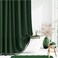 Dynamene Boho Farmhouse Shower Curtain Dark Green Fabric Tufted Chevron Striped Textured Tassel BathroomShower Curtains Water Repellent Minimalist Ruffled Cloth Shower Curtain Set12 Hook 72x72