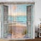 GOAOK Boho Beach Coastal Shower Curtain Teal Ocean Sunrise Seaside Seascape Nautical Beachy Shower Curtain Set Rustic Barn Door Seashore Fabric Shower Curtain for Bathroom 12 Hooks 7272 Turquoise