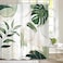 Mitpok Sage Green Boho Shower Curtain Mid Century Modern Abstract Tropical Palm Leaves Minimalist Gold Olive Geometric Plant 72Wx72H Bathroom Decor Bath Curtain Liner Fabric Polyester 12 Pack Hooks