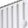 Dynamene Stall Fabric Shower Curtain 48 inch Wide Waffle Weave Weighted Thick Cloth Shower Curtain for Bathroom Neutral Heavy Duty Hotel Spa Luxury Bath Curtain Set with 8 Hook 48x72 White