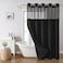 eachope No Hooks Needed Linen Textured Shower Curtain with Snapin Fabric Liner SetBlack Hotel Luxury Decor Shower Curtains for Bathroom with Mesh Top WindowWaterproof Washable71Wx74H