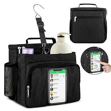 Bukere Shower Caddy Tote Bag Portable Shower Caddy for College Dorm Travel Separate Compartment Large Capacity Quick Dry Mesh Base Hanging Toiletry Bath Bag for Student Gym Camp Women Men