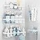 Liuoud 5 Pack Shower Caddy Organizer Rack Shelf for Inside Shower Self Adhesive Wall Storage Basket Rustproof Stainless Steel Shampoo Holder Bathroom Accessory Decor Set White