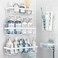 Liuoud 5 Pack Shower Caddy Organizer Rack Shelf for Inside Shower Self Adhesive Wall Storage Basket Rustproof Stainless Steel Shampoo Holder Bathroom Accessory Decor Set White