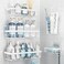 Liuoud 5 Pack Shower Caddy Organizer Rack Shelf for Inside Shower Self Adhesive Wall Storage Basket Rustproof Stainless Steel Shampoo Holder Bathroom Accessory Decor Set White
