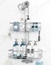 ODesign 2 Tier Stainless Steel Anodized AluminumHeightAdjustable Rustproof Shower Caddy Hanging AntiSwingOver The Shower Head CaddyBathroom Showe r Storage Organizer With Soap Box Holder Sliver