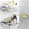 Moforoco 3Pack Shower Caddy Basket Shelf with Soap Holder No Drilling Traceless Adhesive Shower Wall Shelves Rustproof Silver Bathroom Shower Storage Organizer