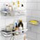 Moforoco 3Pack Shower Caddy Basket Shelf with Soap Holder No Drilling Traceless Adhesive Shower Wall Shelves Rustproof Silver Bathroom Shower Storage Organizer