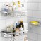 Moforoco 3Pack Shower Caddy Basket Shelf with Soap Holder No Drilling Traceless Adhesive Shower Wall Shelves Rustproof Silver Bathroom Shower Storage Organizer
