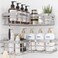 Sakugi Corner Shower Caddy 2 Pack Adhesive Shower Organizers Rustproof Stainless Steel Shower Shelves with 8 Hooks No Drilling Bathroom Organizers and Storage Racks SpaceSaving Silver XLarge