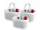 UUJOLY Plastic Storage Baskets with Handle Shower Caddy Organizer Bins for Home Bathroom Kitchen 3 PackWhite