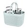 UUJOLY Plastic Organizer Storage Baskets with Handles Shower Caddy Bins Organizer for Bathroom and kitchen Blue