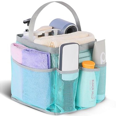 EUDELE Mesh Shower Caddy Portable 8Pocket Large Capacity Quick Dry Easy Clean for Beach Swimming Gym Travel