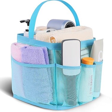 EUDELE Mesh Shower Caddy Portable 8Pocket Large Capacity Quick Dry Easy Clean Ideal for Beach Swimming Gym Travel