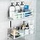 JiePai Acrylic Shower Caddy Clear Wall Mounted Bathroom Organizer with Hooks NoDrill Adhesive Shower Shelf for Shampoo Soap Toiletries Waterproof Rustproof 2 Pack