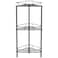 HuggieGems 3 Tier Floor Standing Corner Shower Caddy Organizer Shelf with Hooks Bathroom Shelves Stand Rack Black