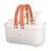 JiatuA Plastic Storage Basket with Handle Portable Shower Caddy Tote Organizer Basket Bin for Bathroom Kitchen Dorm Room Bedroom White