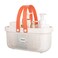 JiatuA Plastic Storage Basket with Handle Portable Shower Caddy Tote Organizer Basket Bin for Bathroom Kitchen Dorm Room Bedroom White