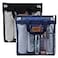 Hommtina 2 Pcs Shower Mesh Caddy Bag Quick Dry Hanging Toiletry and Bath Organizer for Travel and Swimming with Zipper Dark BlueBlack