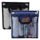 Hommtina 2 Pcs Shower Mesh Caddy Bag Quick Dry Hanging Toiletry and Bath Organizer for Travel and Swimming with Zipper Dark BlueBlack