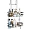 HapiRm Hanging Shower Caddy Over the Door with 14 Hooks and Soap Holder No Drilling Adhesive Shower Storage Rustproof Waterproof Stainless Steel Bathroom Shelves Black