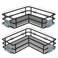 Nieifi Adhesive Corner Shower Caddy Shelf Basket Rack with Hooks Rust Proof Stainless Steel Bathroom Shelf Shampoo Holder No Drilling Black