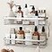 Orimade Shower Caddy with 5 Hooks Organizer for Hanging Razor and Sponge Bathroom Basket Adhesive Shower Shelf Storage Kitchen Rack Wall Mounted No Drilling Rustproof Stainless Steel 2 Pack