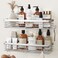 Orimade Shower Caddy with 5 Hooks Organizer for Hanging Razor and Sponge Bathroom Basket Adhesive Shower Shelf Storage Kitchen Rack Wall Mounted No Drilling Rustproof Stainless Steel 2 Pack
