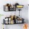 LEVERLOC Shower Caddy Suction Cup 2 Pack suction shower shelf with Hooks Soap holder NODrilling Bathroom Holder Rustproof bathroom organizer Black