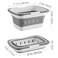 MINDFARGE Portable Folding Plastic Bath Caddy with Handle Perforated Travel Bathroom Organizer for Bedroom Bathroom Shower Dorm Room Camping and RV Use Grey 1 pack