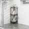 SWTYMIKI Corner Shower Caddy Standing 3 Tier Rustproof Metal Shower Organizer Stand with Soap Holder and 4 Hooks Freestanding Floor Shower Storage Stands for Bathroom Black