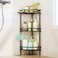 HapiRm Standing Corner Shower Caddy 3 Tier Shower Organizer Corner with Soap Holder and 4 Hooks Rustproof Bathroom Storage Shelves with Adhesives Black