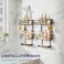 SWTYMIKI Bathroom Shower Caddy Hanging 3 Tier Rustproof Over Shower Head Organizer No Drilling Bathroom Shelf with 16 Hooks Soap Holder AntiSwing Rack for ShampooSpongeTowel Black Medium