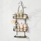 SWTYMIKI Bathroom Shower Caddy Hanging 3 Tier Rustproof Over Shower Head Organizer No Drilling Bathroom Shelf with 16 Hooks Soap Holder AntiSwing Rack for ShampooSpongeTowel Black Medium