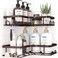 Sakugi Corner Shower Caddy 2 Pack Adhesive Shower Organizers Rustproof Stainless Steel Shower Shelves with 8 Hooks No Drilling Bathroom Organizers and Storage Racks SpaceSaving Brown Medium