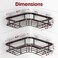 Sakugi Corner Shower Caddy 2 Pack Adhesive Shower Organizers Rustproof Stainless Steel Shower Shelves with 8 Hooks No Drilling Bathroom Organizers and Storage Racks SpaceSaving Brown Medium
