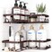 Sakugi Corner Shower Caddy 2 Pack Adhesive Shower Organizers Rustproof Stainless Steel Shower Shelves with 8 Hooks No Drilling Bathroom Organizers and Storage Racks SpaceSaving Brown Medium