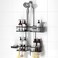 REINHARDT Adjustable Shower Caddy Hanging Rustproof Shower Caddy for Handheld Showerheads Shower Organizer with Hooks Soap Holder Toothbrush Holder AntiSwing Shower Rack Bathroom Accessories Black