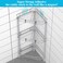 HuggieGems 3 Tier Floor Standing Corner Shower Caddy Organizer Shelf with Hooks Bathroom Shelves Stand Rack Silver
