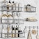 YASONIC Shower Caddy 6 Pack Large Capacity shower Organizer with Soap Holder and 12 Hooks Rustproof Shower Shelves for Inside Shower No DrillingSleek Bathroom Organizers and Storage Grey