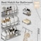 YASONIC Shower Caddy 6 Pack Large Capacity shower Organizer with Soap Holder and 12 Hooks Rustproof Shower Shelves for Inside Shower No DrillingSleek Bathroom Organizers and Storage Grey
