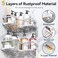 YASONIC Corner Shower Caddy Organizer SelfAdhesive Rustproof Bath Shelves with Soap Holder 4 Hooks Large Capacity Shower Storage Rack for Bathroom Organization 3Pack Silver