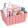 Lifewit Shower Caddy Portable Plastic Bathroom Organizer with Handle and Holes Hard Cleaning Basket for Toiletry Storage College Dorm Essentials Pink 1 Pack