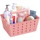 Lifewit Shower Caddy Portable Plastic Bathroom Organizer with Handle and Holes Hard Cleaning Basket for Toiletry Storage College Dorm Essentials Pink 1 Pack