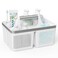 BYUNER Plastic Shower Caddy Dorm Portable Bathroom Caddy Organizer with Handle and Holes Cleaning Basket Hard Shower Basket Storage Tote for Toiletry College Dorm Room Essentials WhiteSilver